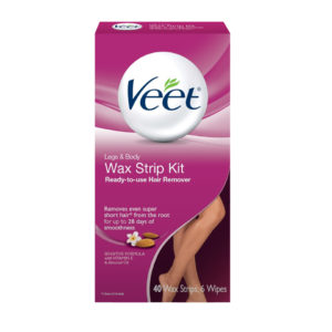 Veet Leg and Body Hair Remover Cold Wax Strips, 40 Count